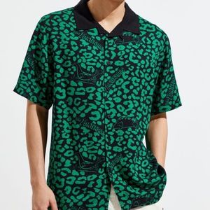 Lazy Oaf x The Flintstones Dino Leopard Bowling Shirt